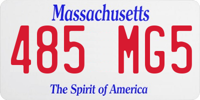 MA license plate 485MG5
