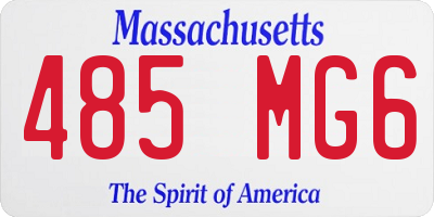 MA license plate 485MG6