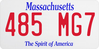 MA license plate 485MG7