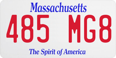 MA license plate 485MG8