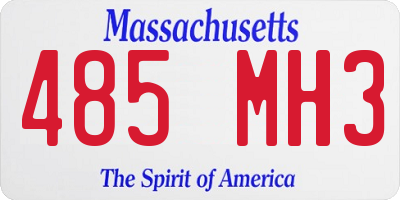 MA license plate 485MH3