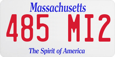 MA license plate 485MI2