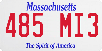 MA license plate 485MI3