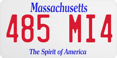 MA license plate 485MI4