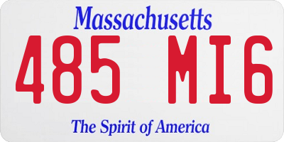 MA license plate 485MI6