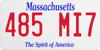 MA license plate 485MI7