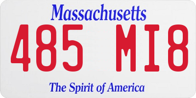MA license plate 485MI8