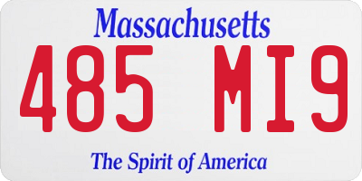 MA license plate 485MI9