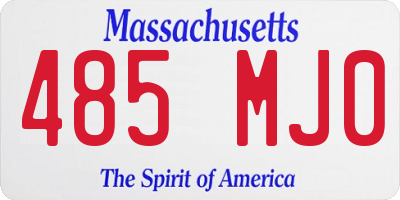 MA license plate 485MJ0