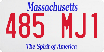 MA license plate 485MJ1