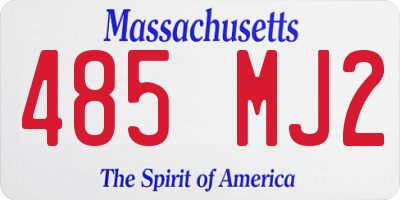 MA license plate 485MJ2