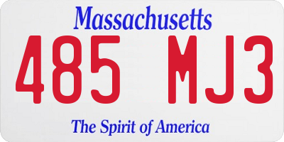 MA license plate 485MJ3