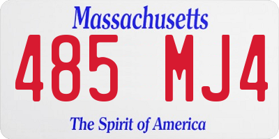 MA license plate 485MJ4
