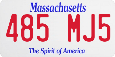 MA license plate 485MJ5