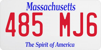 MA license plate 485MJ6