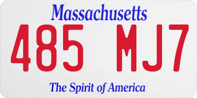 MA license plate 485MJ7