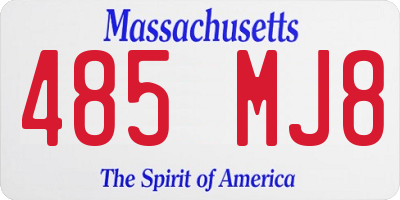 MA license plate 485MJ8