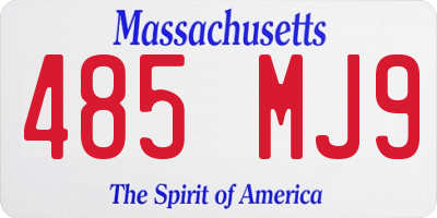 MA license plate 485MJ9