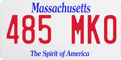 MA license plate 485MK0