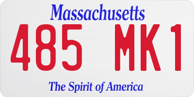 MA license plate 485MK1