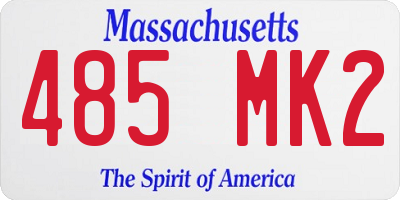 MA license plate 485MK2