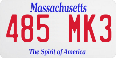 MA license plate 485MK3