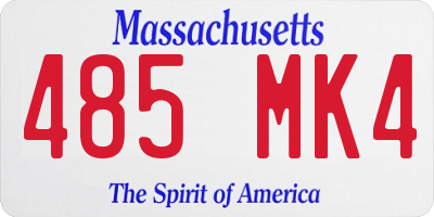 MA license plate 485MK4