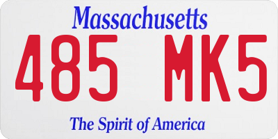 MA license plate 485MK5