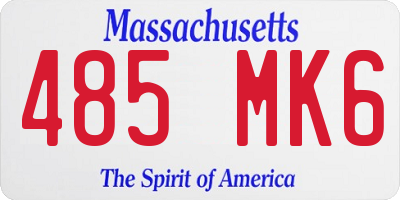 MA license plate 485MK6