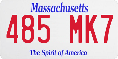 MA license plate 485MK7