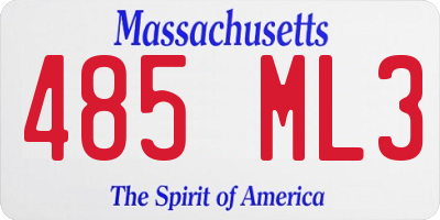 MA license plate 485ML3