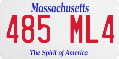 MA license plate 485ML4