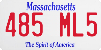 MA license plate 485ML5