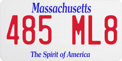 MA license plate 485ML8