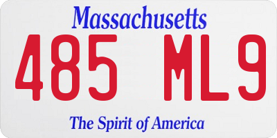 MA license plate 485ML9