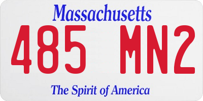 MA license plate 485MN2