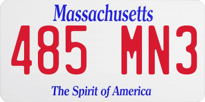 MA license plate 485MN3