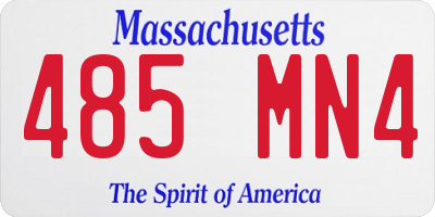 MA license plate 485MN4