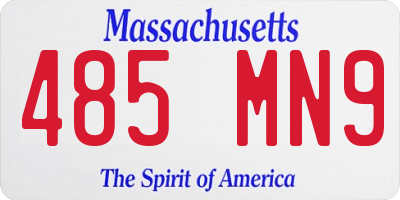 MA license plate 485MN9