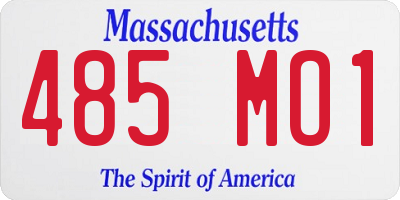 MA license plate 485MO1