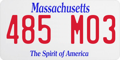 MA license plate 485MO3