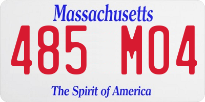 MA license plate 485MO4