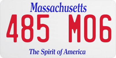 MA license plate 485MO6