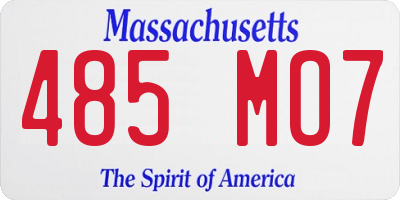 MA license plate 485MO7