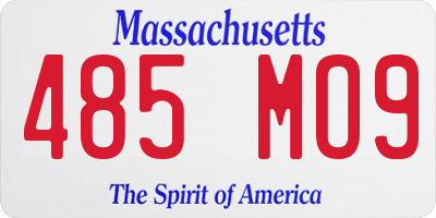 MA license plate 485MO9
