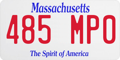 MA license plate 485MP0