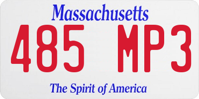 MA license plate 485MP3