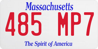 MA license plate 485MP7