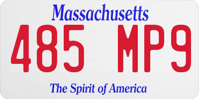 MA license plate 485MP9