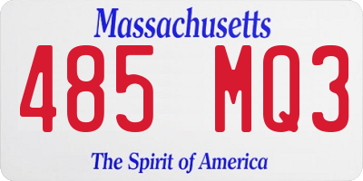 MA license plate 485MQ3